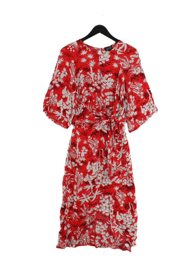 Topshop Women's Maxi Dress UK 8 Red 100% Viscose