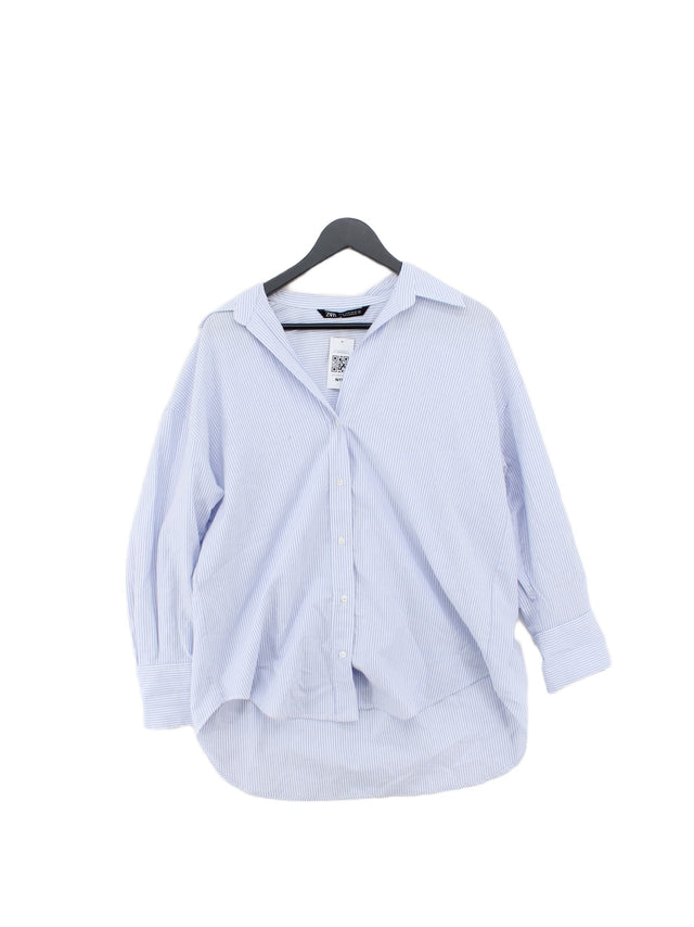 Zara Women's Shirt XS Blue 100% Cotton