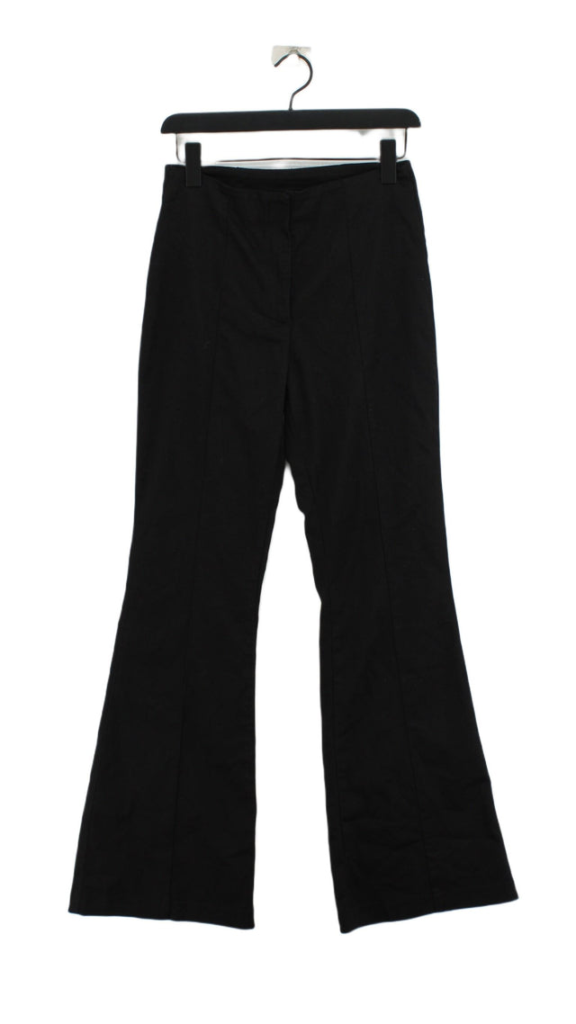Monki Women's Suit Trousers W 30 in Black Cotton with Elastane, Polyester