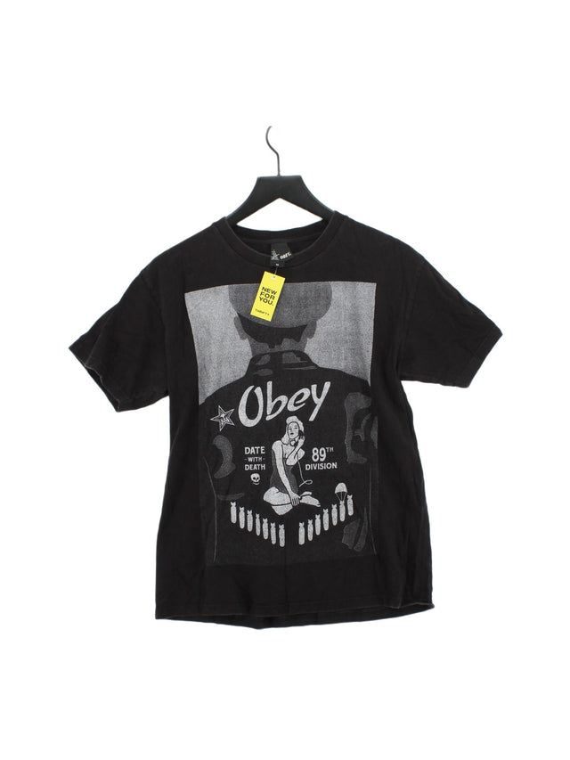 Obey Men's T-Shirt M Black 100% Cotton