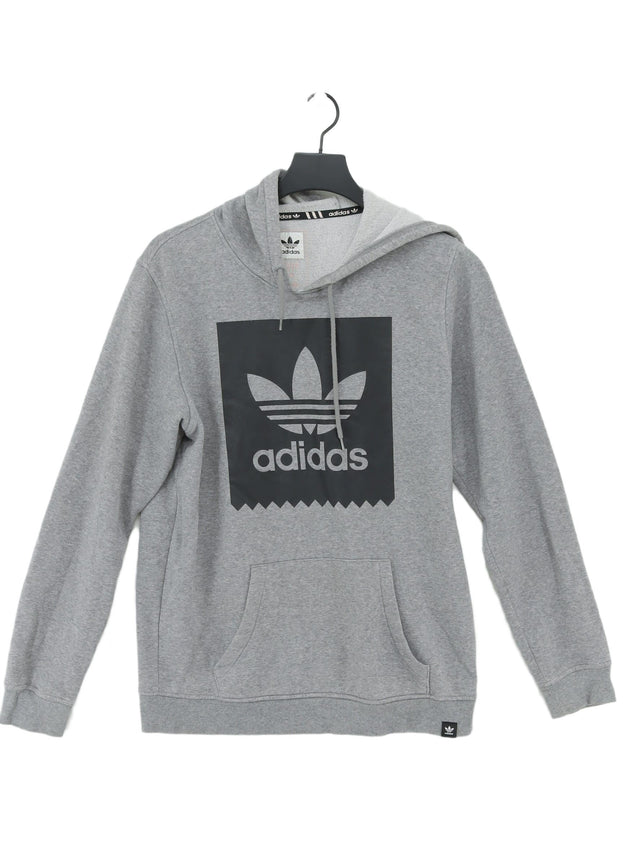 Adidas Men's Hoodie S Grey Cotton with Polyester