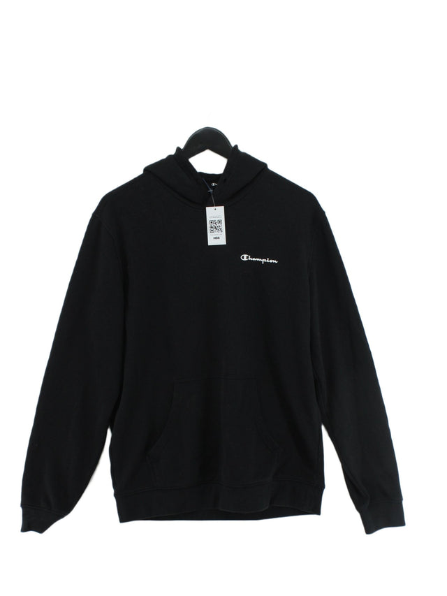 Champion Men's Hoodie L Black Cotton with Polyester