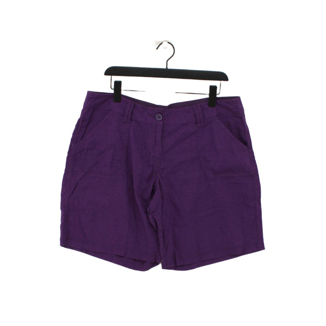 Next Women's Shorts UK 16 Purple Linen with Viscose