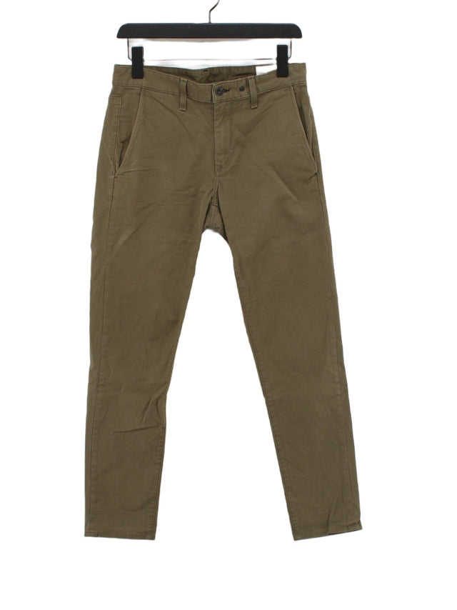 Rag & Bone Men's Trousers W 30 in Green Cotton with Other