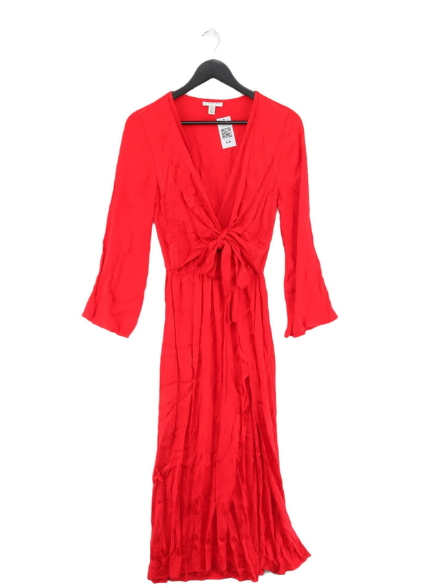 Topshop Women's Maxi Dress UK 8 Red 100% Viscose