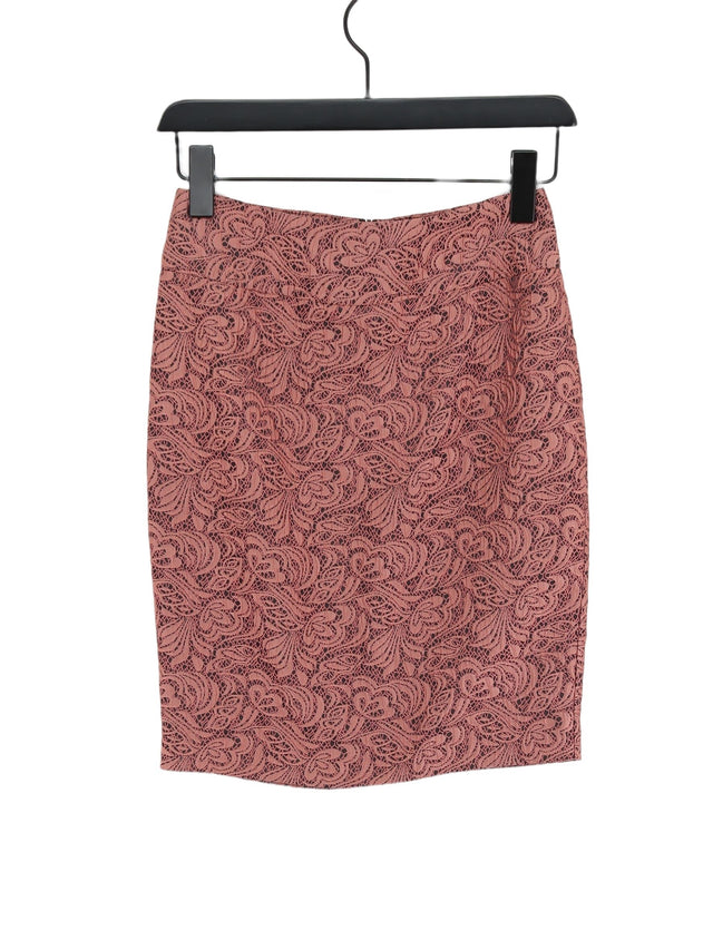 Review Women's Midi Skirt UK 6 Pink Polyester with Elastane