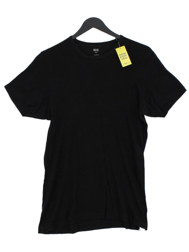 Uniqlo Women's T-Shirt L Black 100% Cotton
