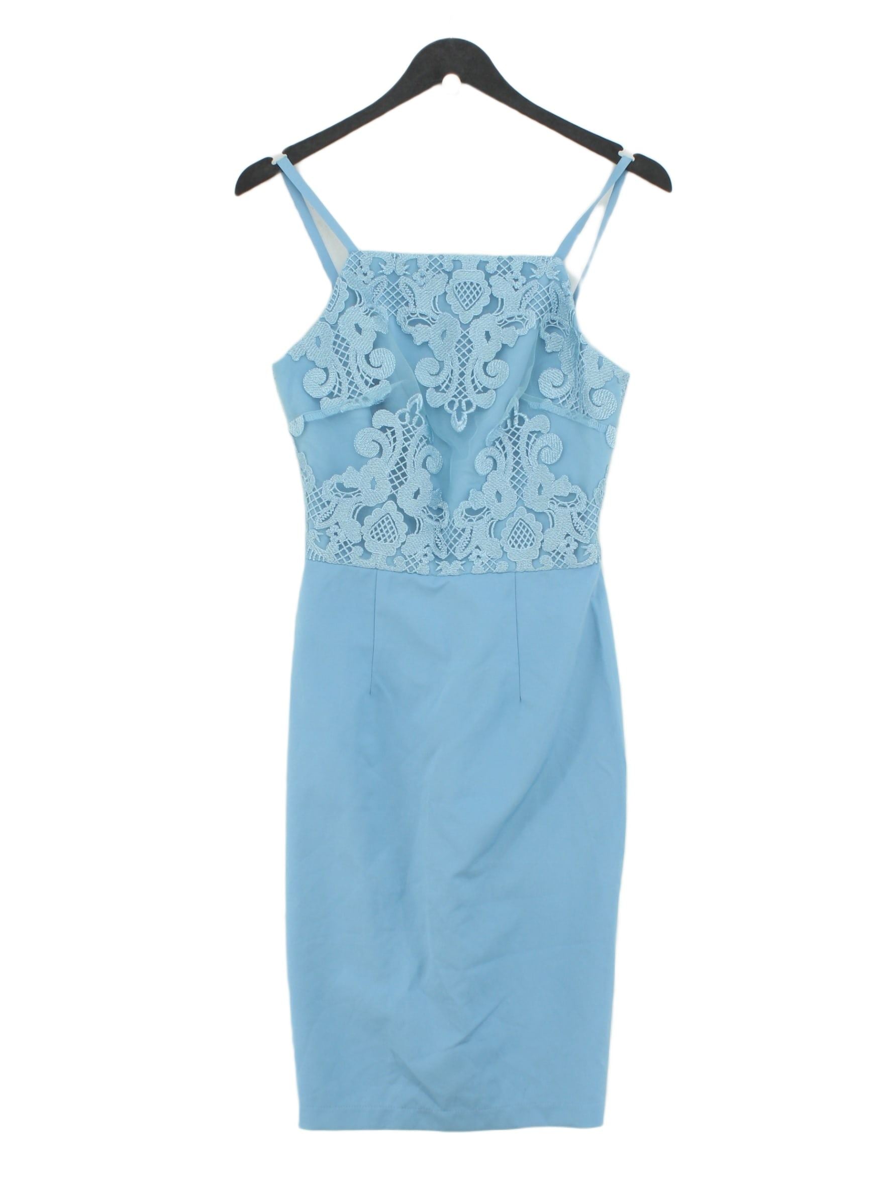 Chi Chi London Women's Midi Dress Uk 6 Blue 100% Polyamide