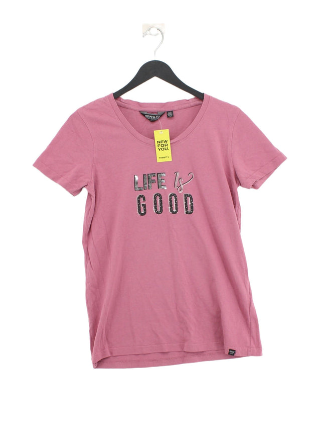Regatta Women's T-Shirt UK 12 Pink 100% Cotton