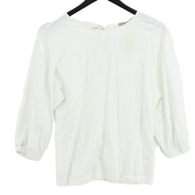 Oliver Bonas Women's Top UK 12 White Viscose with Polyamide