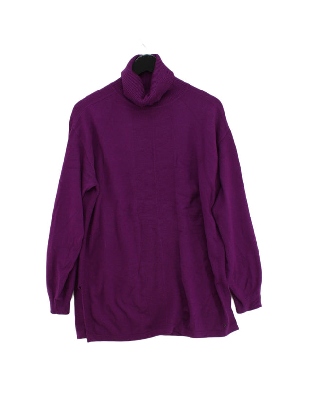 Olsen Women's Midi Dress UK 14 Purple Viscose with Polyamide, Polyester
