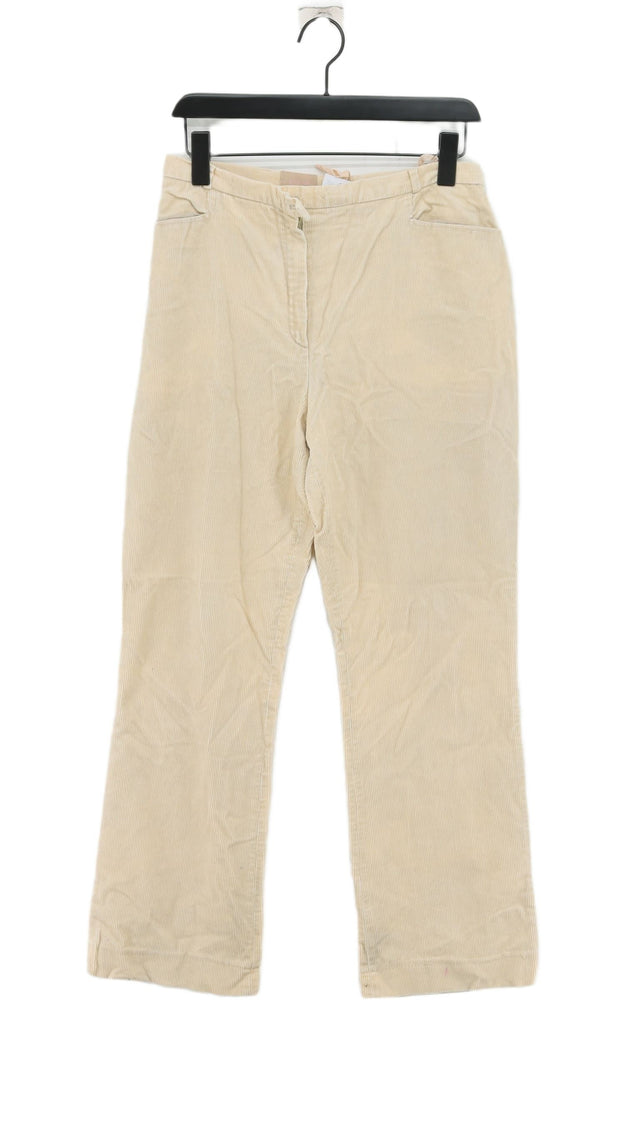 Basler Women's Suit Trousers UK 14 Cream Cotton with Elastane