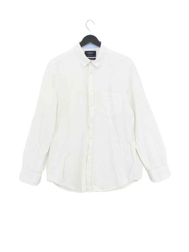 Charles Tyrwhitt Men's Shirt M White 100% Cotton