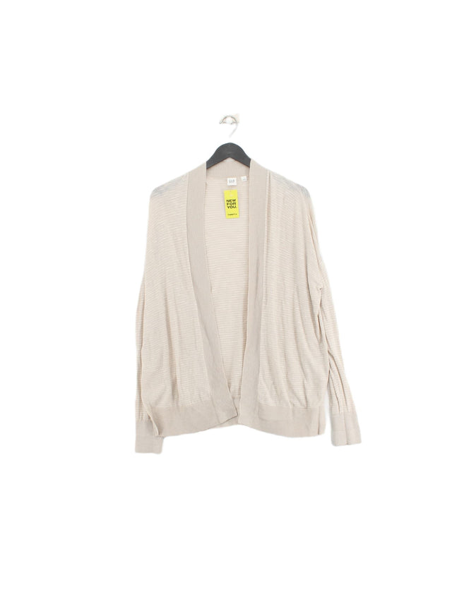 Gap Women's Cardigan M Cream Cotton with Rayon, Viscose