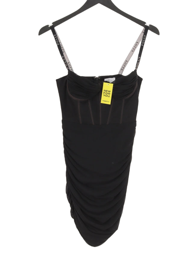 Oh Polly Women's Mini Dress UK 6 Black Nylon with Elastane, Polyester