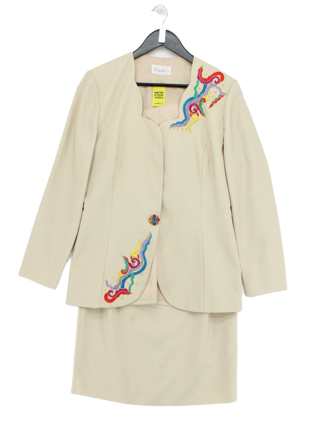 Condici Women's Two Piece Suit UK 14 Cream 100% Polyester