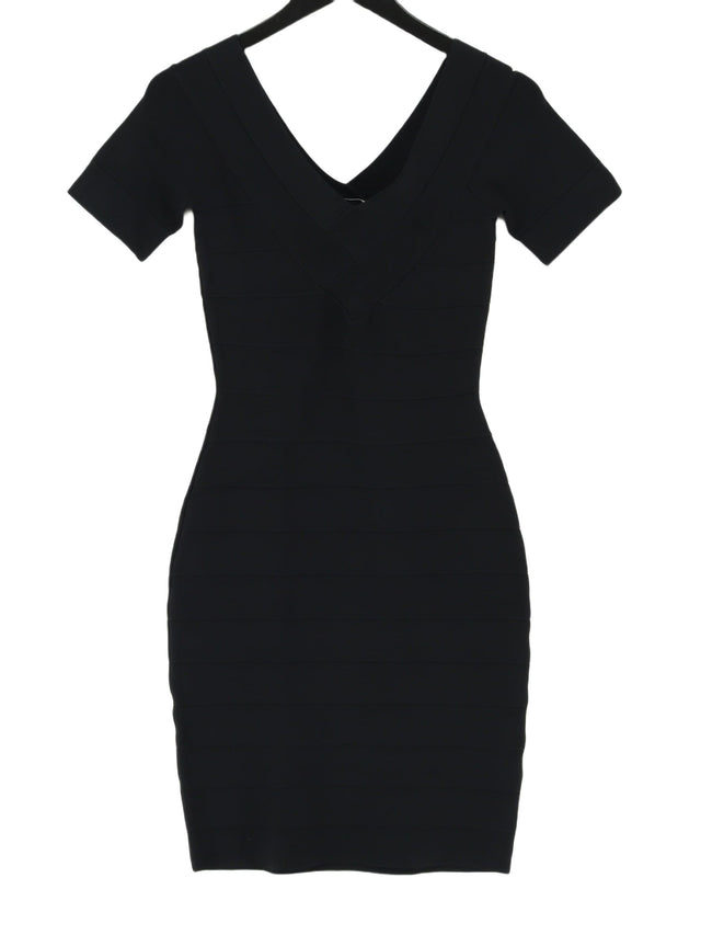 Reiss Women's Midi Dress XS Black Viscose with Elastane, Nylon