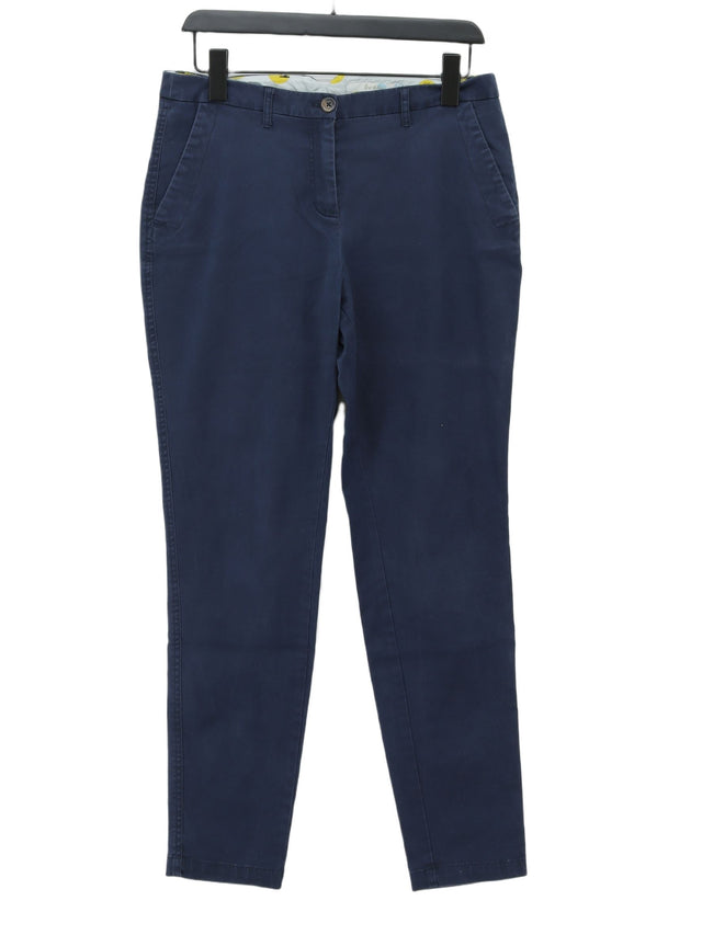 Boden Women's Suit Trousers UK 12 Blue Cotton with Elastane