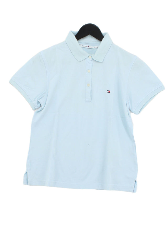 Tommy Hilfiger Women's Polo M Blue Cotton with Spandex