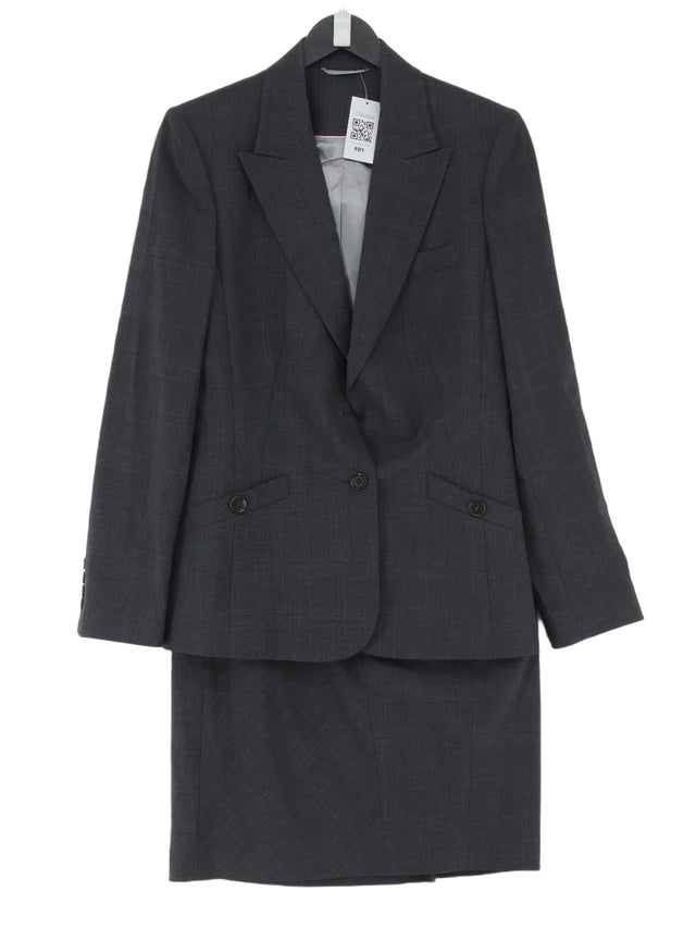 Austin Reed Women's Two Piece Suit UK 10 Grey Wool with Elastane, Other, Viscose