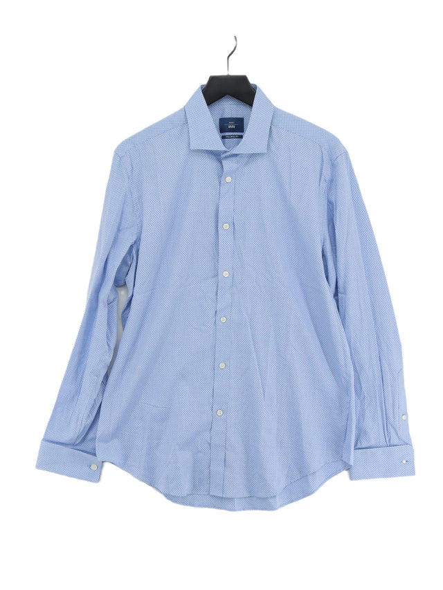 Moss Men's Shirt Collar: 16.5 in Blue 100% Cotton