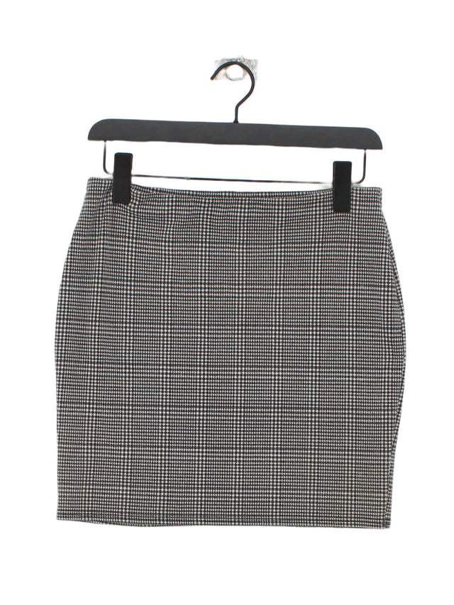 New Look Women's Mini Skirt UK 12 Grey Viscose with Elastane
