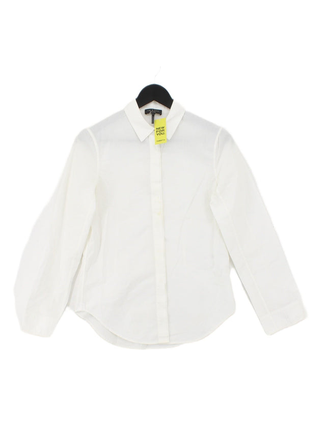 Rag & Bone Women's Shirt UK 4 White Cotton with Polyamide