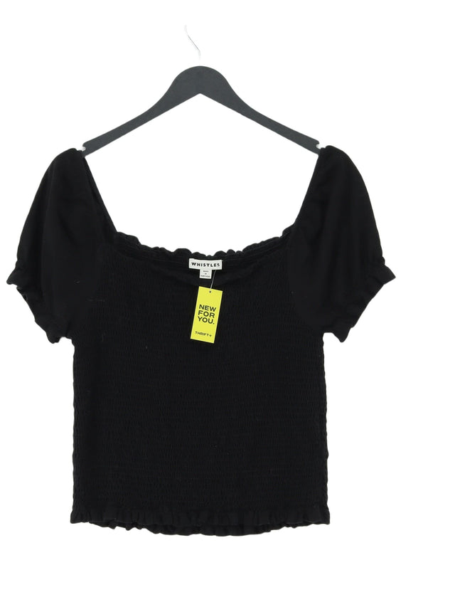 Whistles Women's T-Shirt M Black 100% Cotton