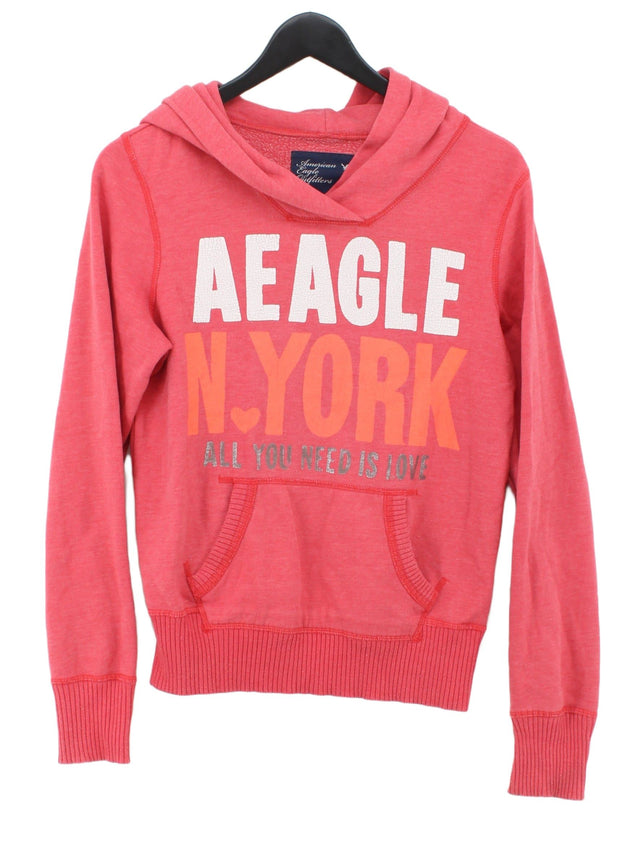 American Eagle Outfitters Women's Hoodie S Pink Cotton with Polyester