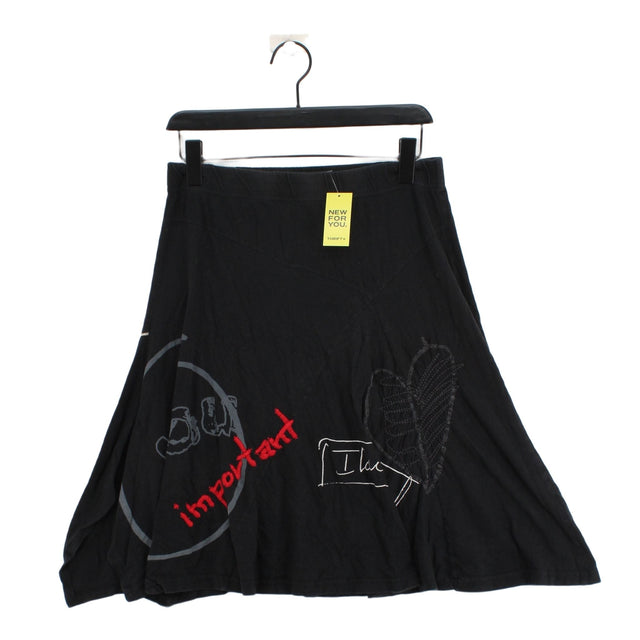 Desigual Women's Midi Skirt XL Black 100% Cotton