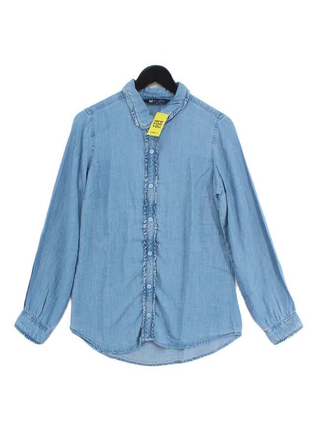 Crew Clothing Women's Shirt UK 12 Blue 100% Cotton