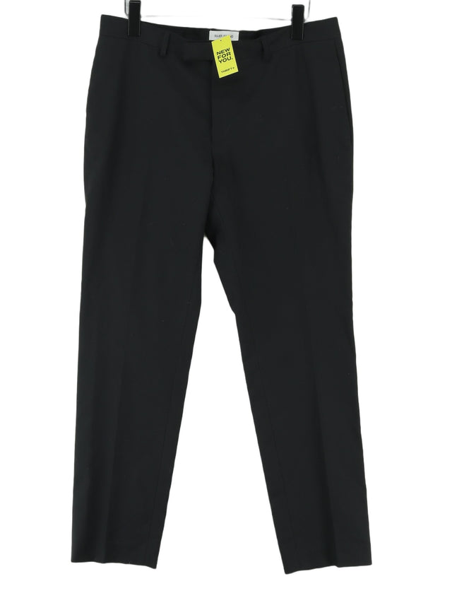 River Island Women's Suit Trousers W 34 in Black Polyester with Viscose