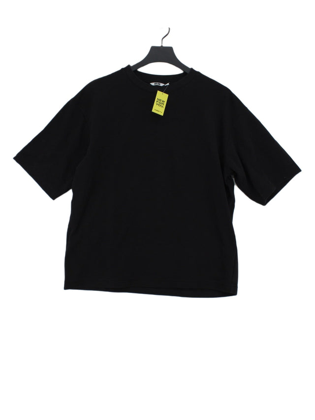 Uniqlo Men's T-Shirt L Black Cotton with Elastane, Polyester