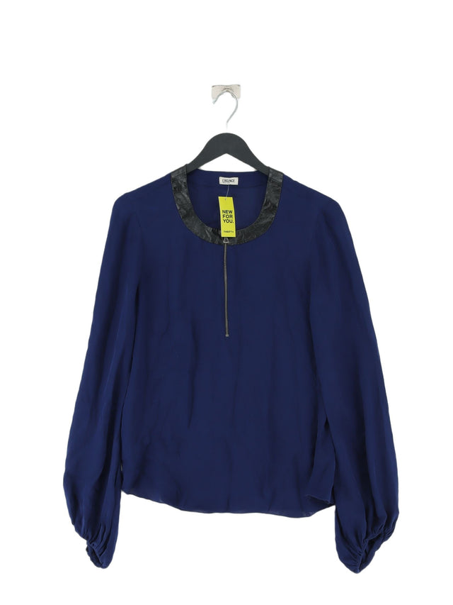 L'agence Women's Top UK 4 Blue 100% Silk