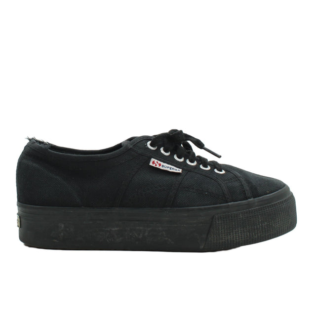 Superga Women's Flat Shoes UK 6.5 Black 100% Other