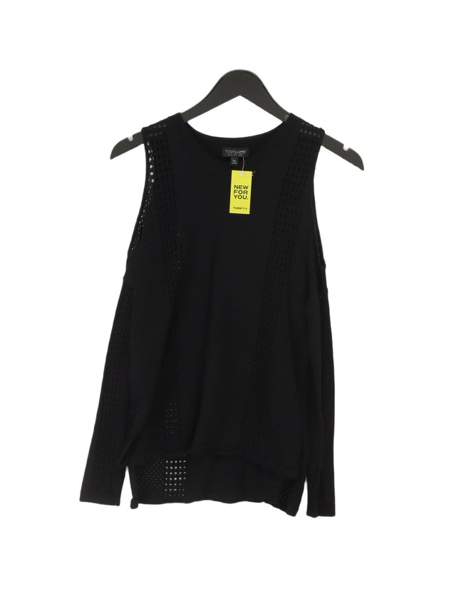 Topshop Women's Jumper UK 8 Black Viscose with Polyamide