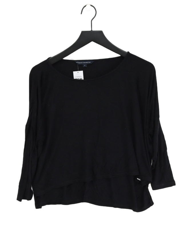 French Connection Women's Top S Black 100% Viscose