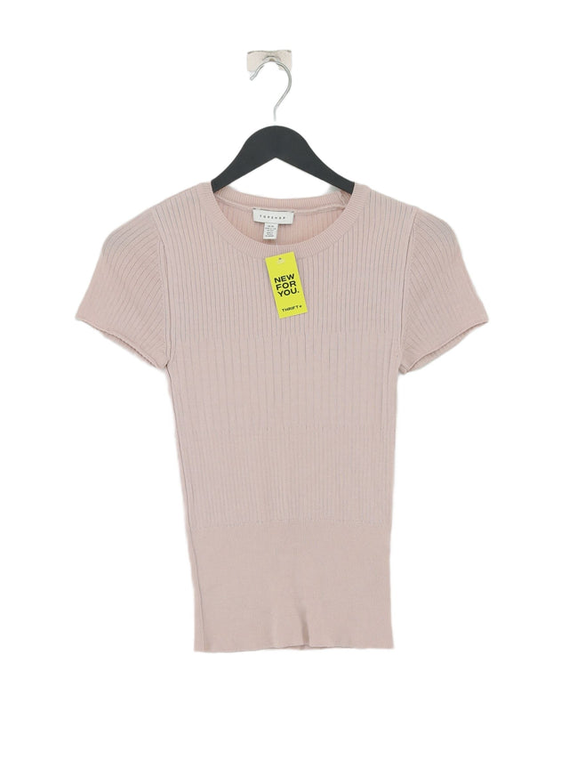 Topshop Women's Top XS Pink Viscose with Polyamide