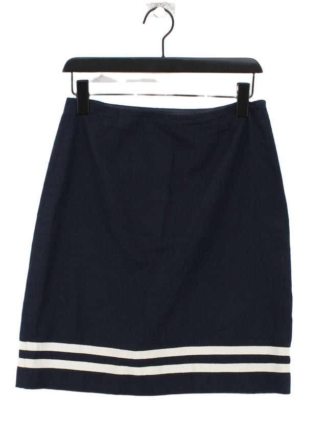 Hobbs Women's Midi Skirt UK 10 Blue Cotton with Polyester