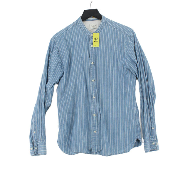 Selected Men's Shirt L Blue 100% Cotton