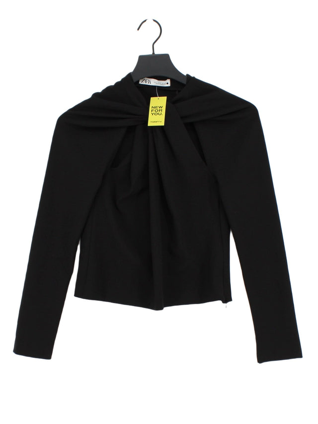 Zara Women's Top S Black Polyester with Elastane