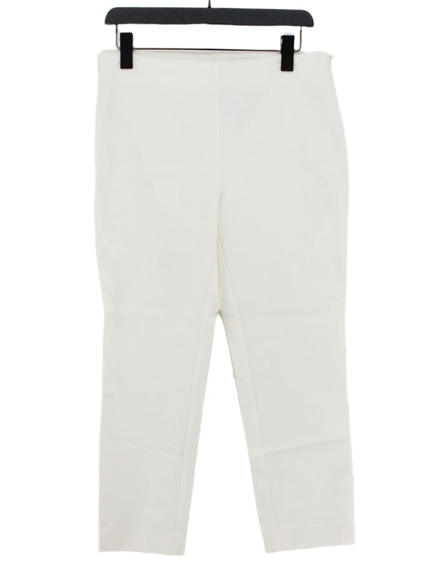 Ralph Lauren Women's Suit Trousers UK 8 Cream Cotton with Elastane, Viscose