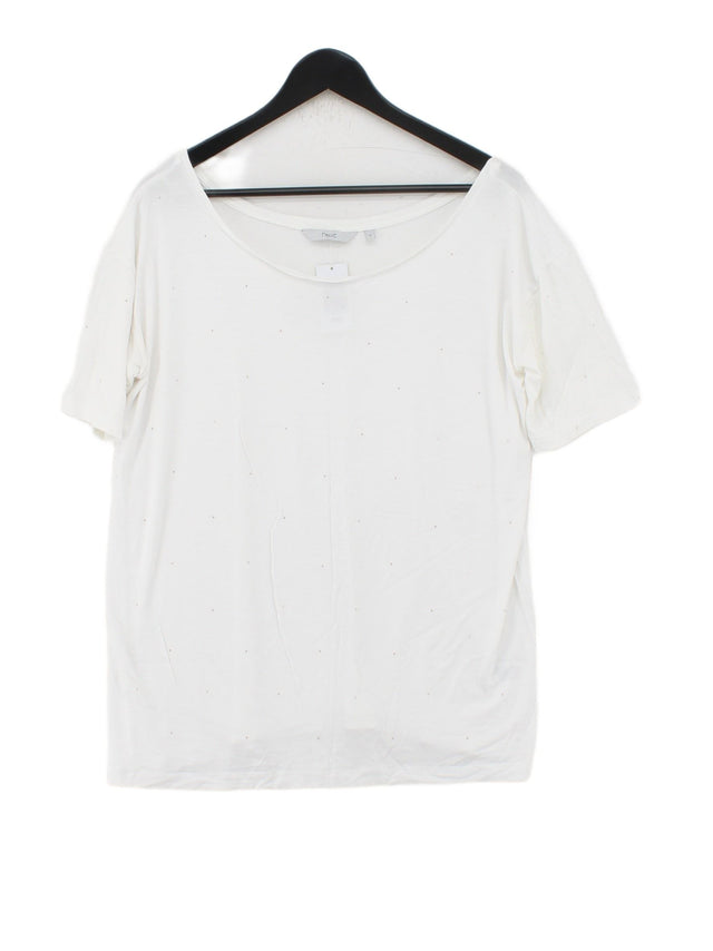 Next Women's T-Shirt UK 8 White Viscose with Elastane