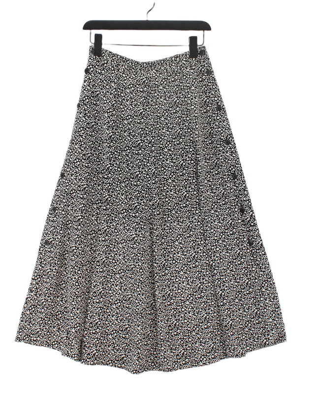 Viyella Women's Midi Skirt UK 12 Black 100% Polyester