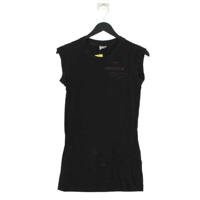 Diesel Women's T-Shirt XS Black 100% Cotton