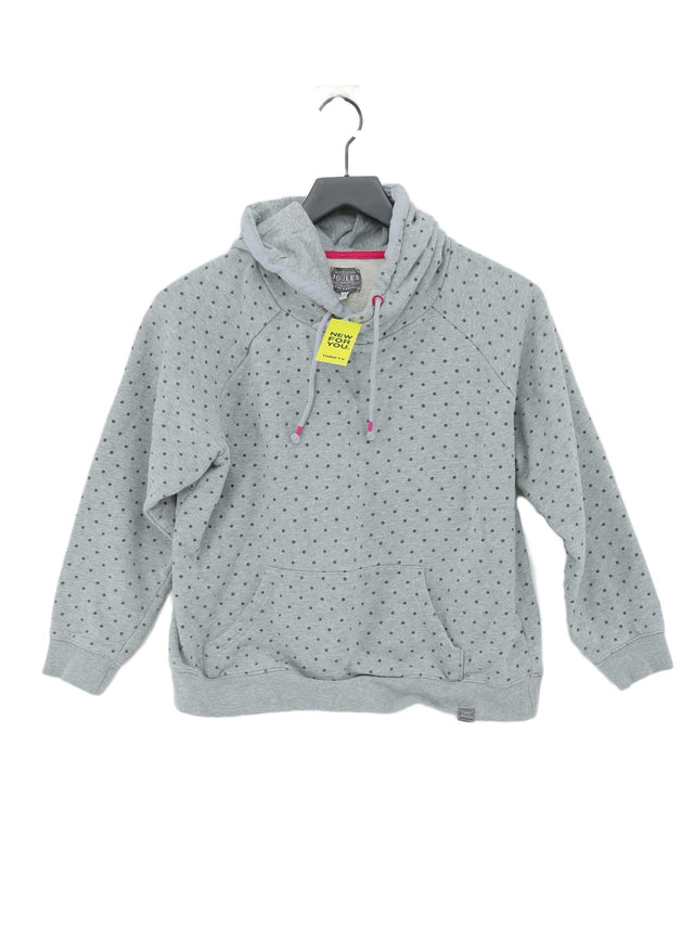 Joules Women's Hoodie UK 10 Grey Cotton with Polyester