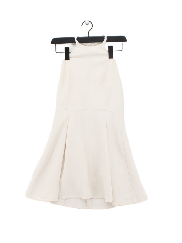 Zara Women's Midi Dress M White Polyester with Elastane
