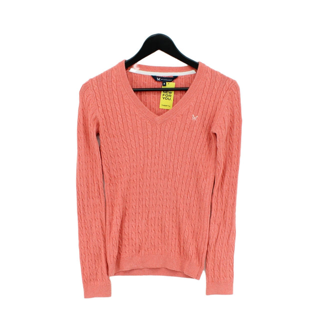 Crew Clothing Women's Jumper UK 8 Pink Cotton with Cashmere