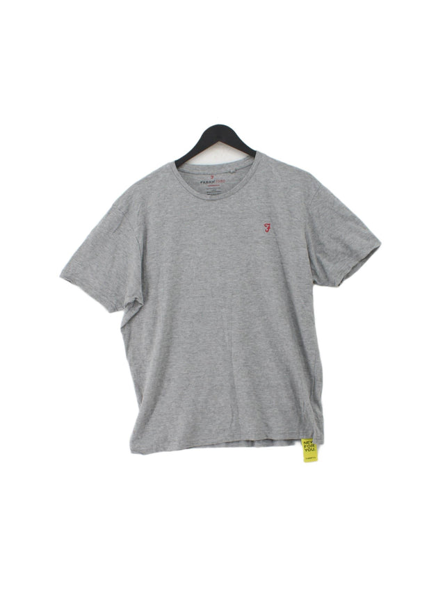 Farah Men's T-Shirt L Grey Cotton with Viscose