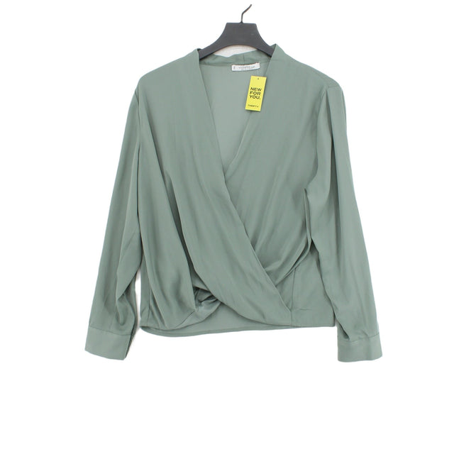 Violeta By Mango Women's Blouse UK 14 Green 100% Polyester